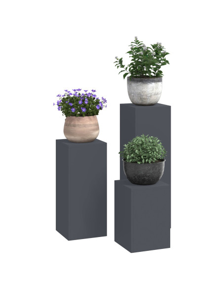 Supporti per Piante da Esterno Pillar 3 pcs Antracite in Acciaio