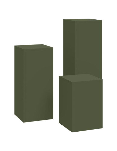 Supporti per piante da esterno  3 pz Verde oliva Acciaio