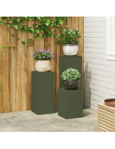 Supporto per piante 3 pcs Oliver verde Acciaio 2