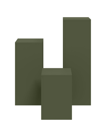 Supporti per piante da esterno  3 pz Verde oliva Acciaio