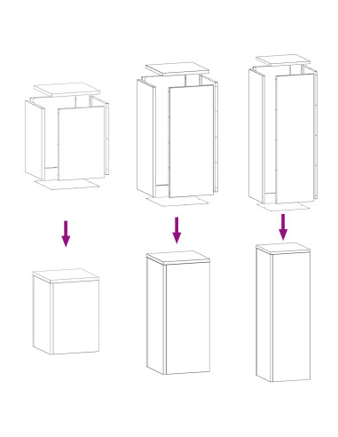 Supporto per piante 3 pcs Argento Acciaio inossidabile