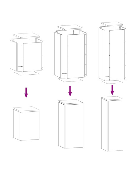 Supporto per piante 3 pcs Argento Acciaio inossidabile