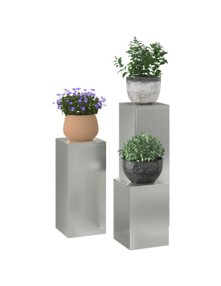 Supporti per Piante da Esterno  Colonna 3 pcs Acciaio Galvanizzato