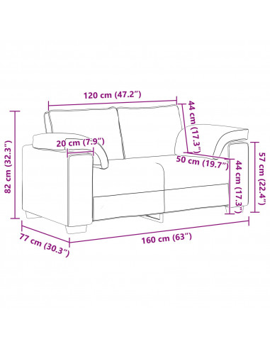 Set Divano 2 Pezzi con Cuscini Grigio Scuro