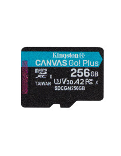 Kingston Technology Scheda microSDXC Canvas Go Plus Gen4 200MB/s A2 U3 V30 da 256 GB + adattatore 2