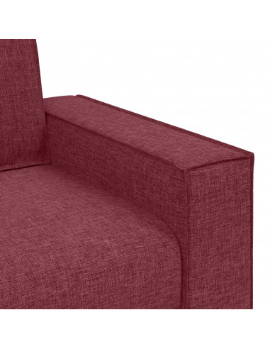 Set Divano a 3 Pezzi con Cuscini Rosso Vino