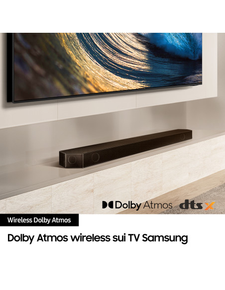 Samsung Soundbar HW-Q800D/ZF Serie Q, 11 Speaker, Wireless Dolby Atmos, Audio a 5.1.2 Canali, Q-Simphony, Alexa integrato e comp