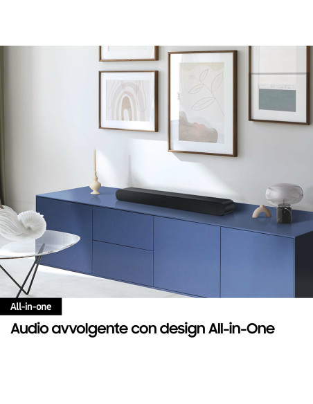 Samsung Soundbar HW-S60D/ZF Serie S, 7 Speaker, Wireless Dolby Atmos, Audio a 5.0 Canali, Q-Simphony, Black 2024