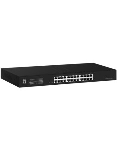 LevelOne Switch 24x GE GEU-2431 19\" Rack Mount Kit Non gestito Gigabit Ethernet (10/100/1000) 1U Nero
