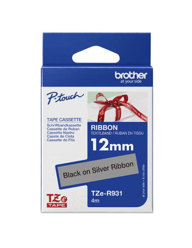 Brother TZE-R931 nastro per etichettatrice Nero su argento