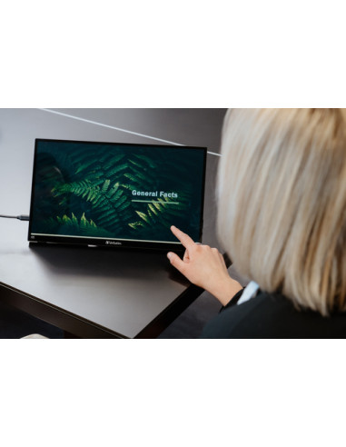 Verbatim 32238 Monitor PC 39,6 cm (15.6") 3840 x 2160 Pixel 4K Ultra HD LCD Touch screen Nero