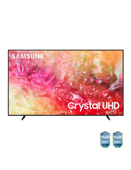 Samsung TV Crystal UHD 4K 75” UE75DU7170UXZT Smart TV Wi-Fi Black 2024, Processore Crystal 4K, 4K Upscaling, Slim Look Design,