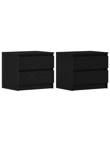 Armadio da Notte 2 pcs Rovere Nero 50 x 40 x 43,5 cm