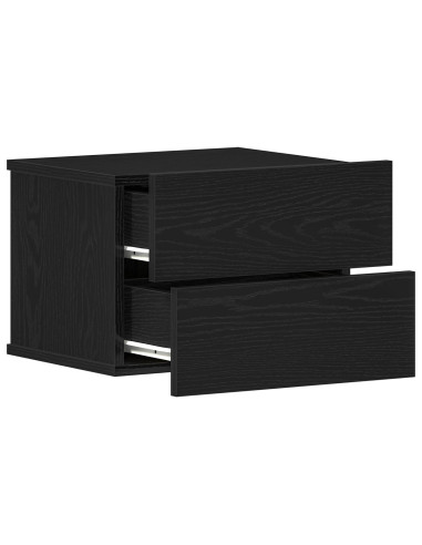 Armadio da Notte con cassetto 2 pcs Rovere Nero 40 x 30 x 30 cm