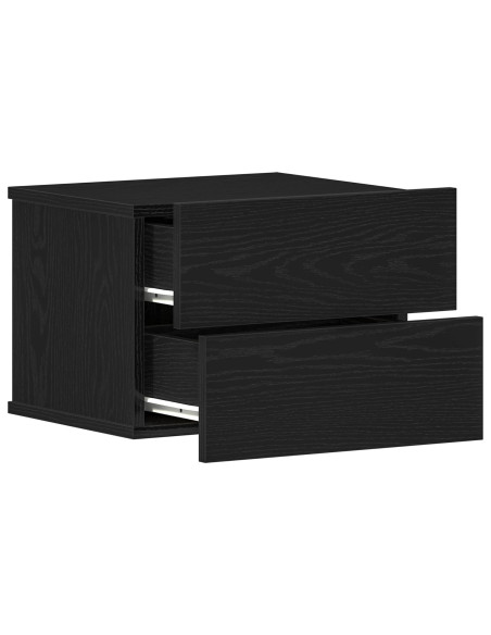 2 Comodini Rovere Nero 40x30x30 cm in Legno Ingegnerizzato