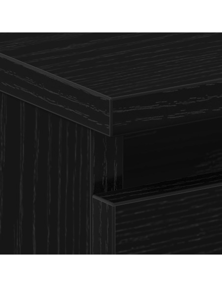 2 Comodini Neri in Rovere 50x40x43,5 cm in Legno Ingenerizzato