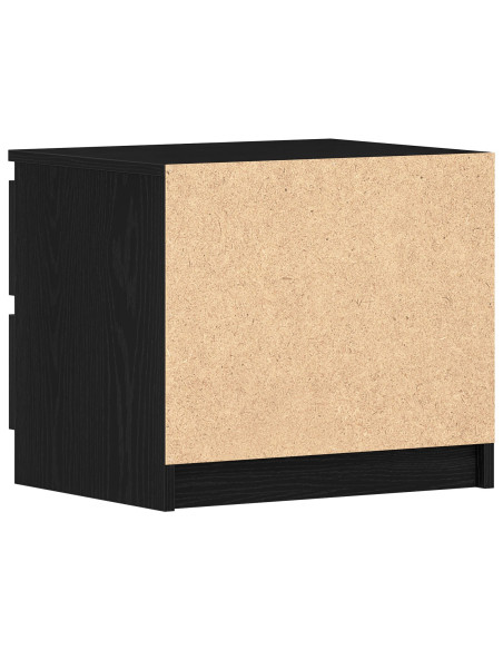 2 Comodini Neri in Rovere 50x40x43,5 cm in Legno Ingenerizzato