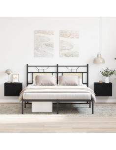 Armadio da Notte con cassetto 2 pcs Rovere Nero 40 x 30 x 30 cm 2