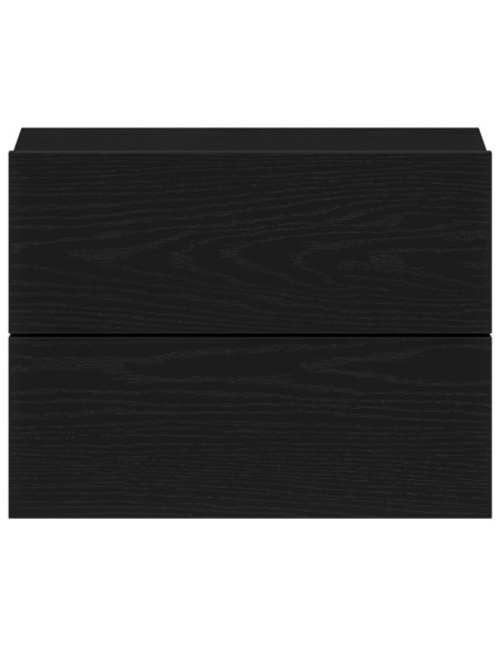 2 Comodini Rovere Nero 40x30x30 cm in Legno Ingegnerizzato
