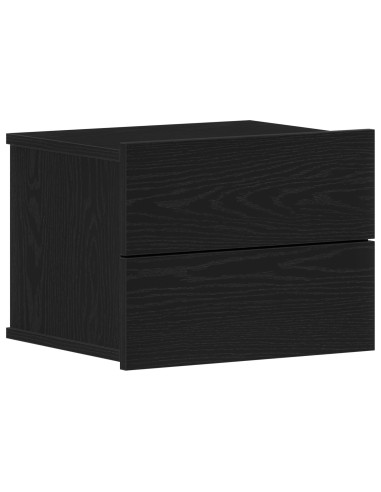 Armadio da Notte con cassetto 2 pcs Rovere Nero 40 x 30 x 30 cm