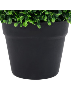 Piante di Bosso Artificiale 2 pz a Sfera con Vaso Verde 37 cm