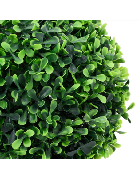 Piante di Bosso Artificiale 2 pz a Sfera con Vaso Verde 37 cm