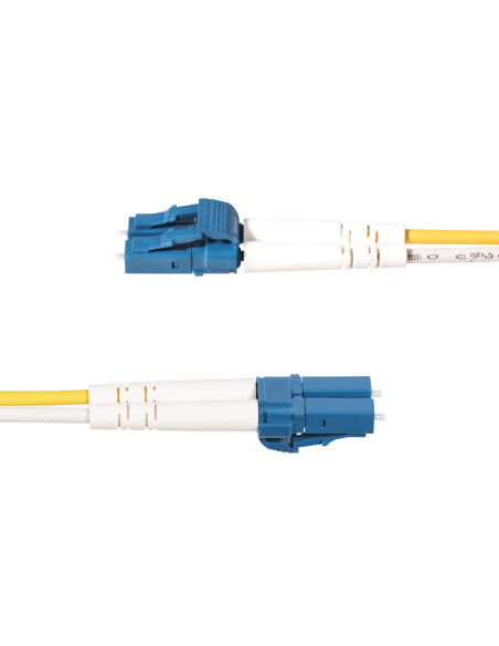 StarTech.com Cavo in fibra ottica duplex monomodale OS2 da LC a SC (UPC) da 1 m, 9/125µm, 100G, Insensibile alla piegatura, Bas