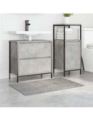 Tappetino da bagno rettangolare grigio 60x90 cm in polipropilene antiscivolo