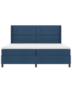 Letto a Sorgente LED con materasso Blu 200 x 200 cm Tessuto