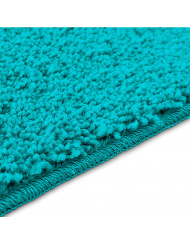 Tappetino da bagno rettangolare turchese 50x80 cm in polipropilene antiscivolo
