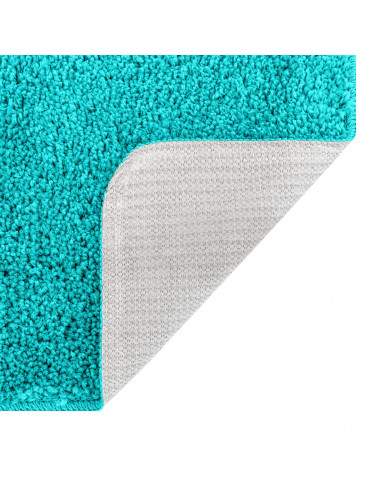 Tappetino da bagno rettangolare turchese 70x120 cm in polipropilene antiscivolo