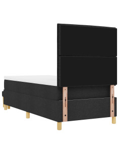 Letto a molle con materasso Nero 90 x 200 cm Tessuto