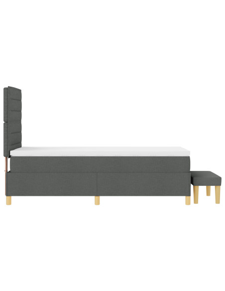 Struttura Letto  con Materasso Set di 2 Grigio scuro Tessuto