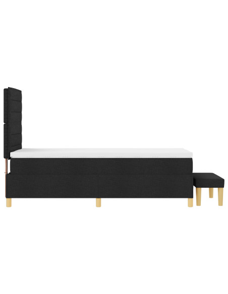 Telaio Letto con Materasso Set di 2 Nero Tessuto 100 x 200 cm
