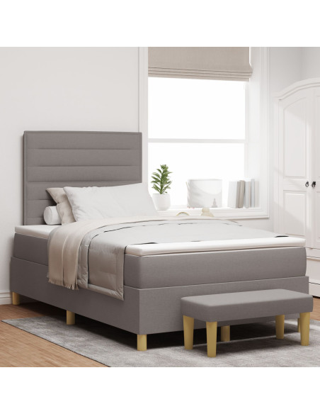 Struttura letto  con materasso Set di 2 Tortora Tessuto
