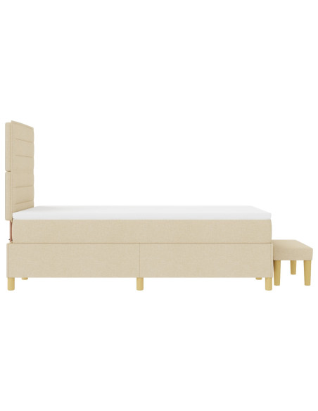 Struttura Letto  con Materasso Set di 2 Panna Tessuto 120 x 200 cm
