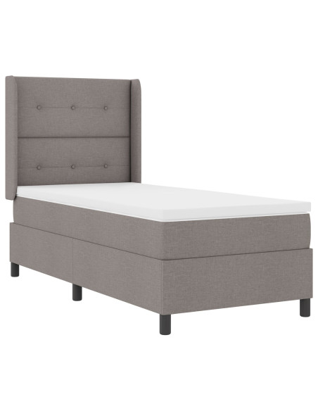 Letto con rete a doghe e materasso con LED Tortora 100x200 cm Tessuto