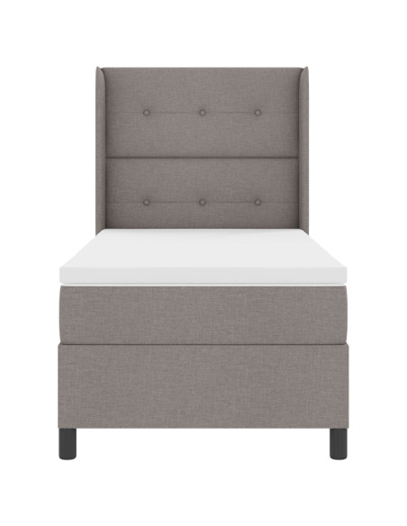 Letto con rete a doghe e materasso con LED Tortora 100x200 cm Tessuto