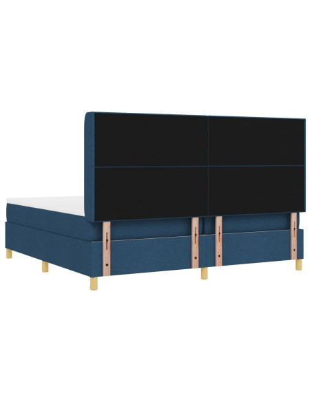Letto a Box Spring  con Materasso e LED Blu 200x200 cm Tessuto