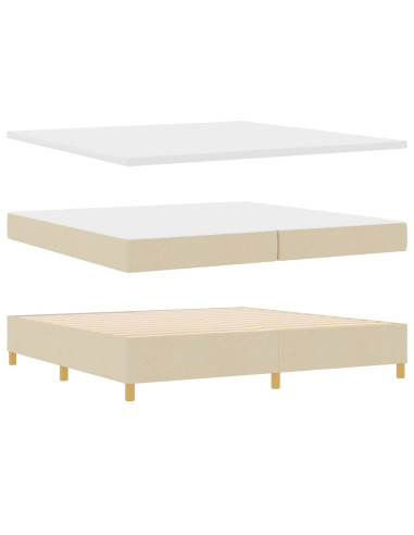 Letto a molle con materasso Crema 140 x 200 cm Tessuto