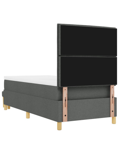 Letto a molle con materasso Grigio scuro 90 x 200 cm Tessuto
