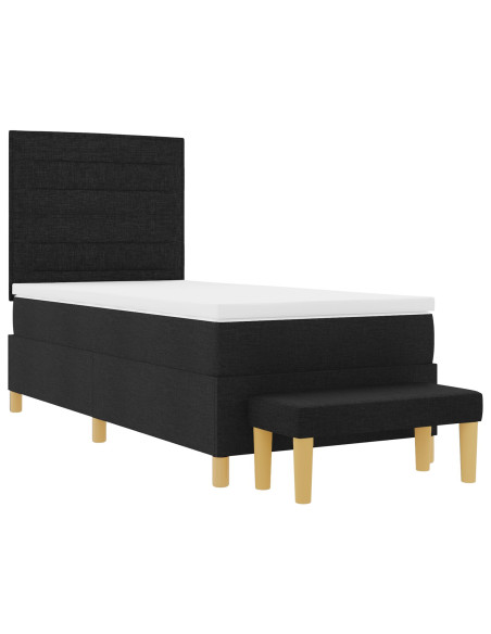 Letto con Materasso Set di 2 Nero Tessuto 90 x 200 cm Letto
