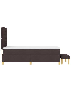Letto a molle con materasso Marrone Scuro 90 x 200 cm Tessuto 2