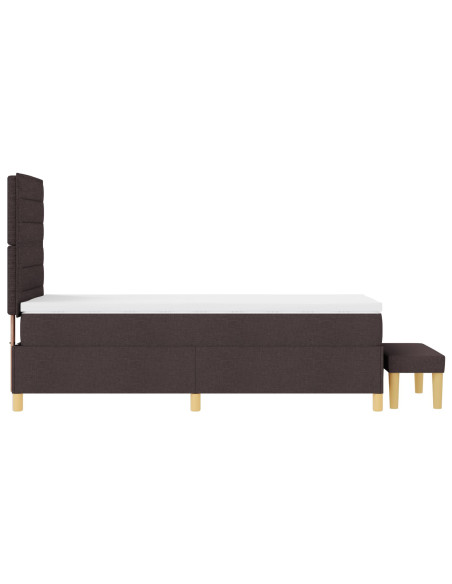 Struttura Letto  con Materasso Set di 2 Marrone Scuro Tessuto