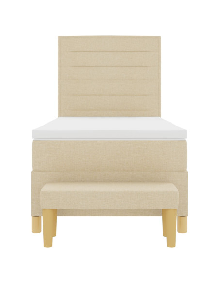 Struttura Letto  con Materasso Set di 2 Panna Tessuto 90 x 200 cm