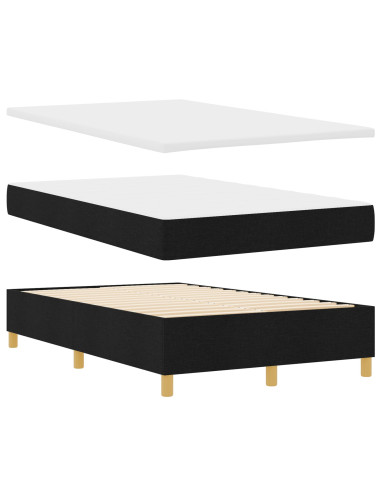 Letto a molle con materasso Nero 120 x 200 cm Tessuto