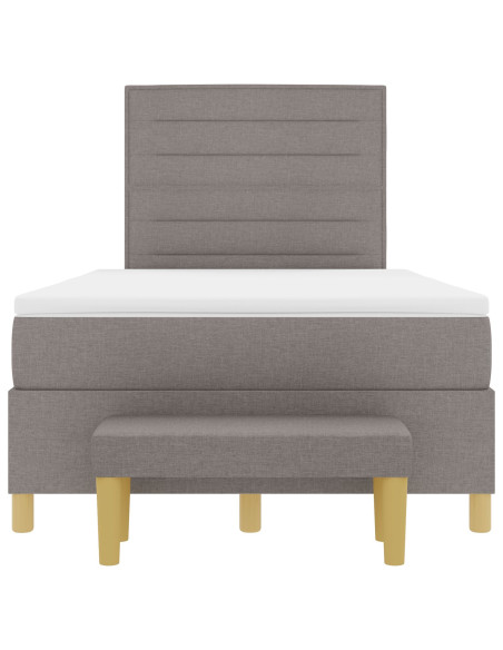 Struttura letto  con materasso Set di 2 Tortora Tessuto
