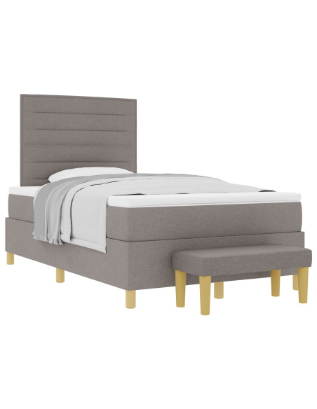 Struttura letto  con materasso Set di 2 Tortora Tessuto