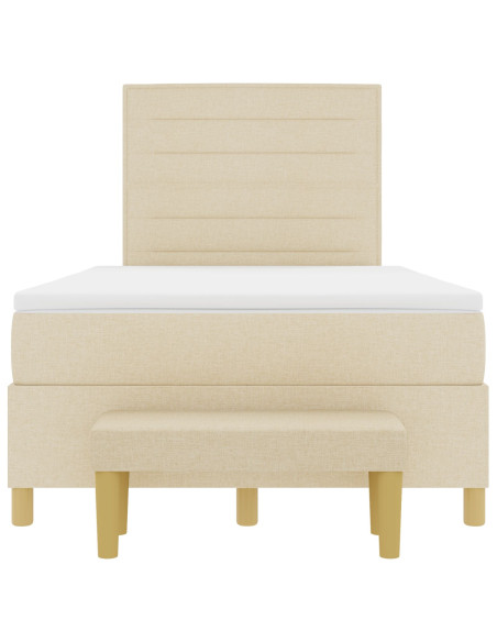 Struttura Letto  con Materasso Set di 2 Panna Tessuto 120 x 200 cm