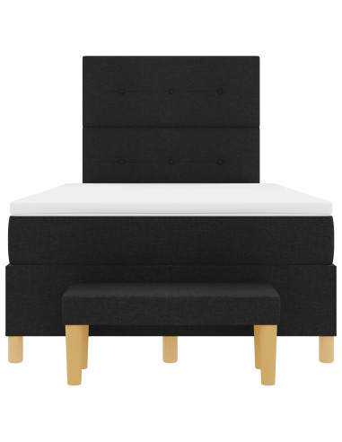 Letto a molle con materasso Nero 120 x 200 cm Tessuto